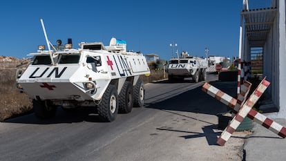 Un blindado de Unifil, en Marjayún, en el sur de Líbano, el pasado octubre.