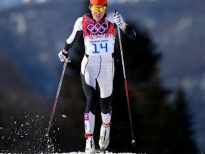 Laura Orgué, durante la prueba de 30km