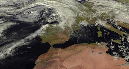 Imagen tomada este martes por el sat&eacute;lite Meteosat para la Agencia Estatal de Meteorolog&iacute;a.