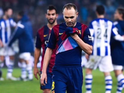 Iniesta se retira de Anoeta derrotado el pasado 4 de enero.