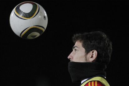 Casillas, en la sesión preparatoria de  ayer.