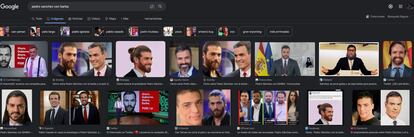 The results of an internet search for "Pedro Sánchez's beard." 