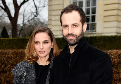 Natalie Portman y Benjamin Millepied, en un desfile de Christian Dior en París, en enero de 2015.