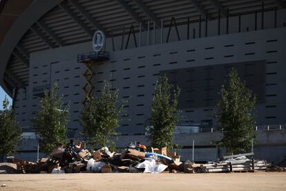 Estado de las obras del estadio Wanda Metropolitano, el 11 de septiembre de 2017.