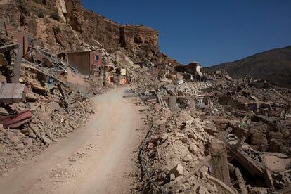 Imi N'tala (Marruecos), donde se recuperaron 84 cadáveres después de que una montaña cayese sobre el pueblo y sepultara sus 80 viviendas.