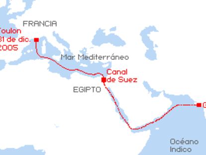 Travesía del portaaviones Clemenceau