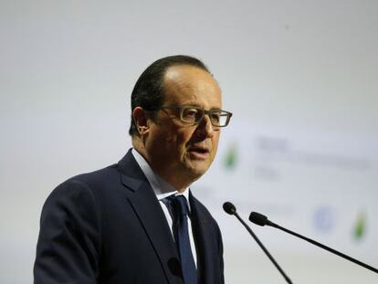 El president francès, François Hollande, aquest dilluns a la COP21.