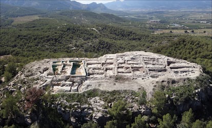 Vista aérea del yacimiento argárico de La Almoloya, en 2015.