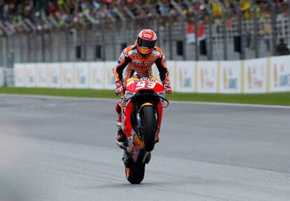 Marc Márquez celebra el triunfo en el pasado GP de Malasia. 