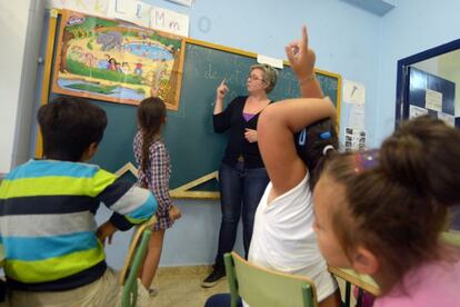 Una clase del colegio San Xo&aacute;n de Filgueira, en Ferrol
 