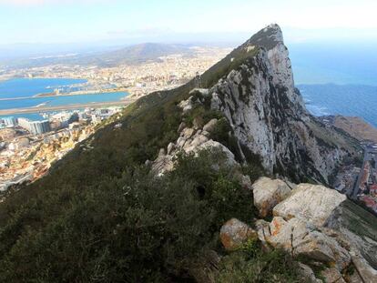 Vista aérea del Peñón de Gibraltar.