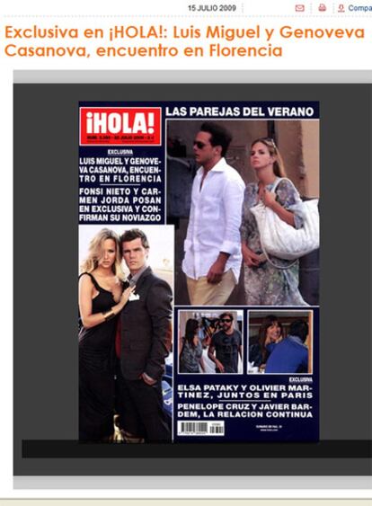 Luís Miguel y Genoveva Casanova pasean por Florencia en las fotografías publicadas por <i>Hola</i>