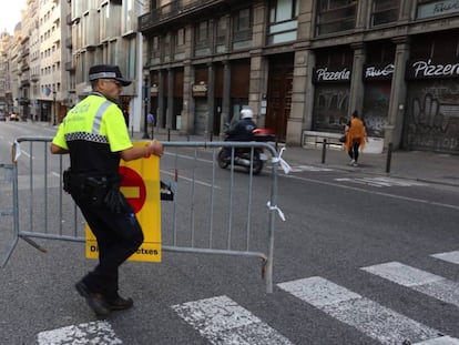 Corte de la Via Laietana de Barcelona.