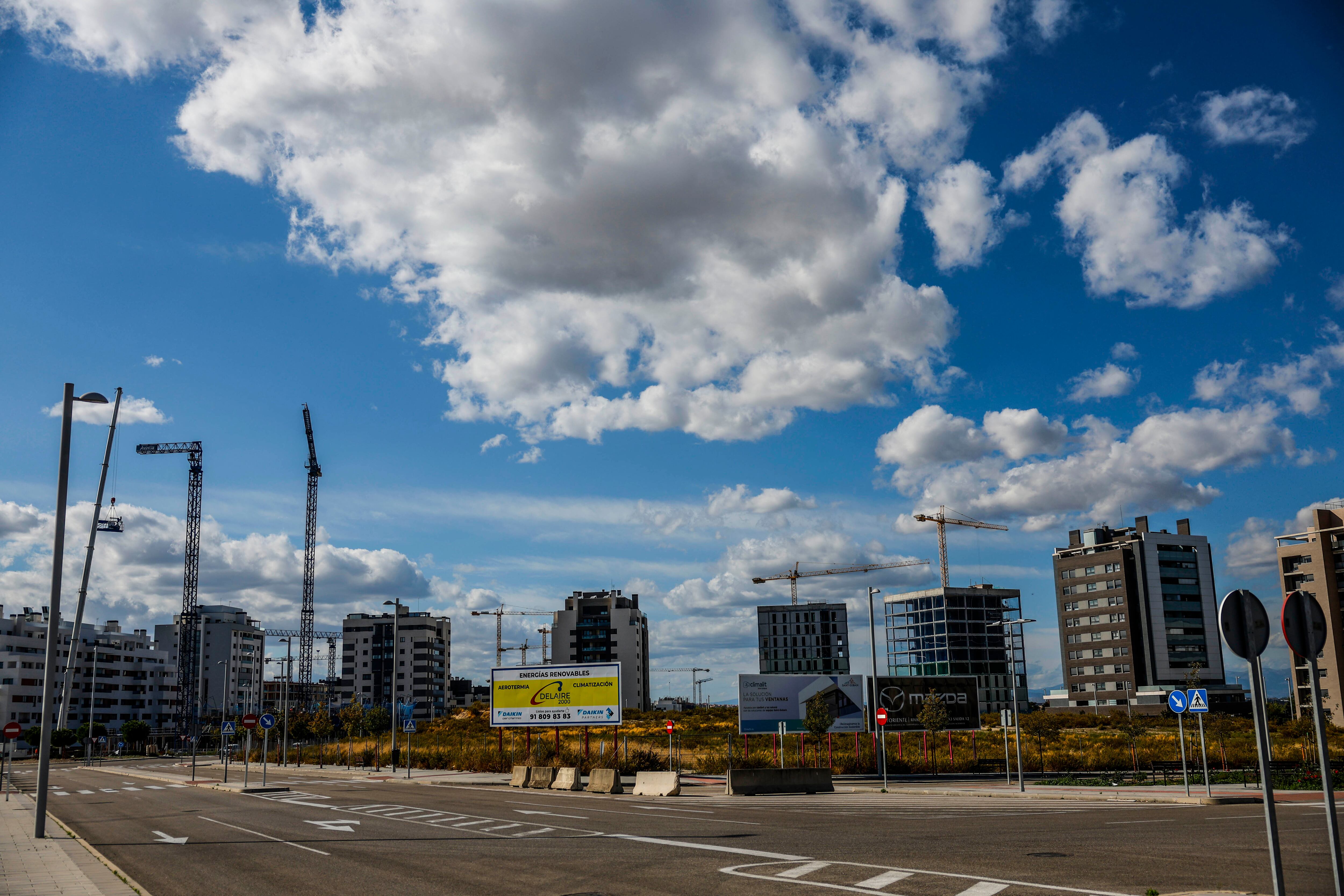 Construcción en el barrio de El Cañaveral, Madrid.