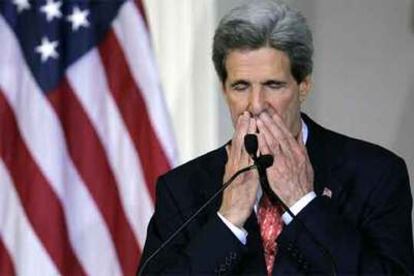 Kerry, en un momento de su discurso de hoy.