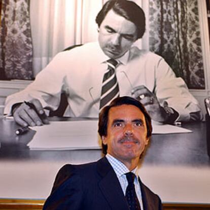 José María Aznar, durante la presentación de su libro <i>Ocho años de Gobierno, </i>ayer en Buenos Aires.