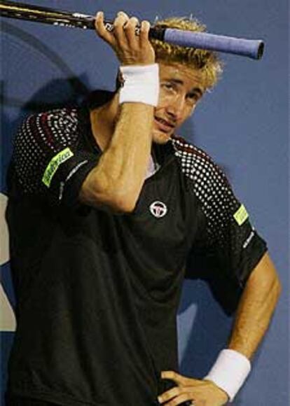 Ferrero, durante el partido disputado con Agassi.