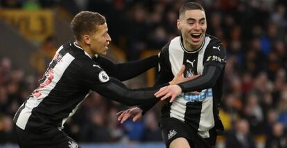 Jugadores del Newcastle United en un partido de la Premier League.