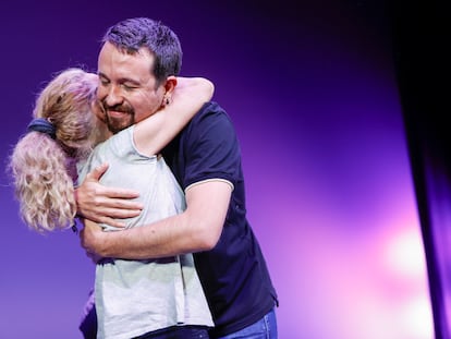 Pablo Iglesias, líder de Podemos en la campaña electoral de 2019, durante un acto en Valencia este octubre.