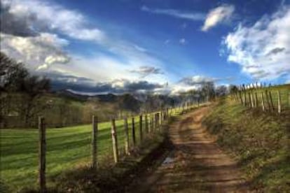 Un camino en el valle de Baztán, en Navarra.