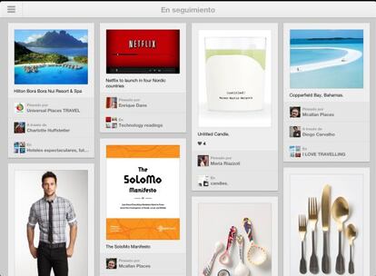 Imagen de la aplicación de Pinterest en iPad