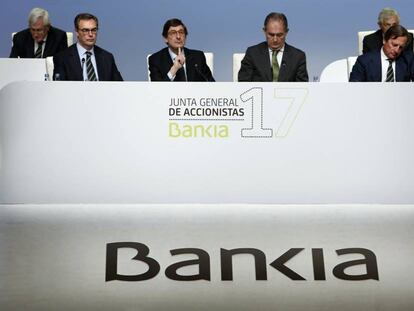 Junta general de accionistas de Bankia, hoy en Valencia. 
