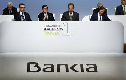 Junta general de accionistas de Bankia, hoy en Valencia. 