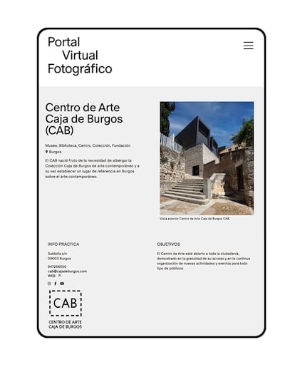 Informationen zum Kunstzentrum Caja de Burgos auf dem virtuellen Fotografieportal.