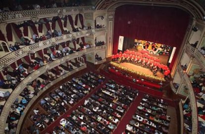 Interior del Gran Teatro Falla de Cdiz durante los Carnavales, en una imagen de archivo.