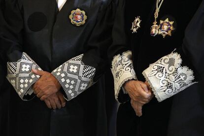 Magistrados en el acto de apertura del A&ntilde;o Judicial, celebrado en la sede del Tribunal Supremo, en Madrid.