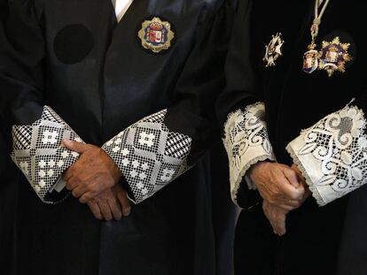 Magistrados en el acto de apertura del A&ntilde;o Judicial, celebrado en la sede del Tribunal Supremo, en Madrid.