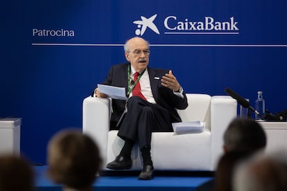 El 'exconseller' y presidente de Bist, Andreu Mas-Colell, interviene en las jornadas del Cercle d"Economia