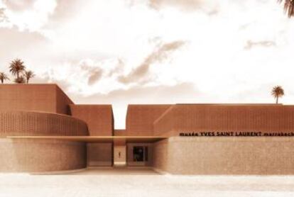 Recreación digital del museo Yves Saint Laurent, que se inaugura el próximo mes de octubre en Marraquech.