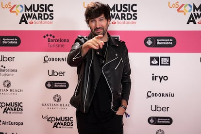 El cantante David Otero, en la alfombra roja de la cena de nominados de Los 40 Music Awards celebrada en el museo marítimo.