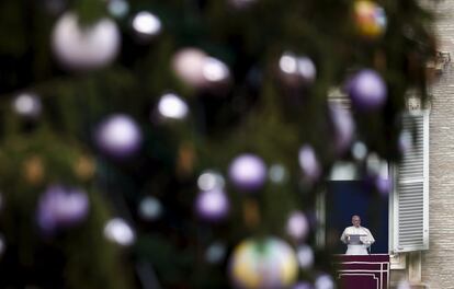 El papa Francisco durante su discurso en el Vaticano.