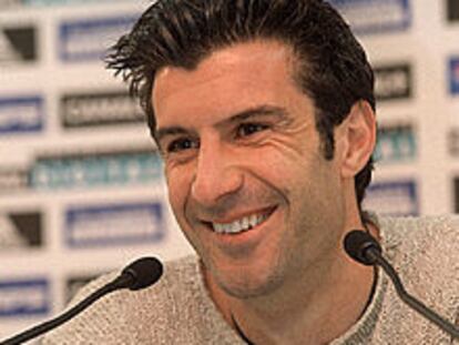 Figo, en una conferencia de prensa.