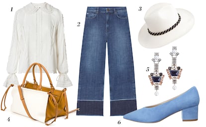 Denim bohemio

1. H&M Blusa blanca con cuellos y detalle en la manga 2. Maje Vaqueros con contraste en el bajo 3. Uterqe Sombrero 4. Loewe Bolso bicolor 5. Uterqe Pendientes largos 6. Asos Zapatos con 'tacn de abuela'.

?