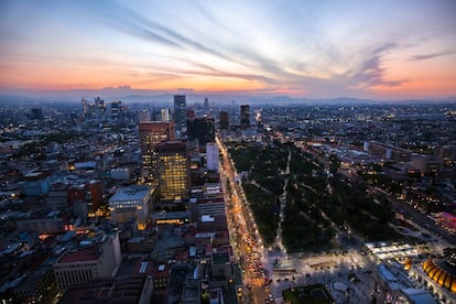 Ciudad de México vista desde la Torre Latinoamericana, al atardecer