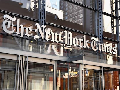 La fachada del edificio del 'The New York Times', en Nueva York.