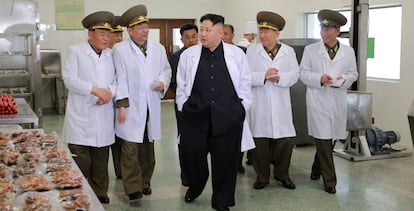 El líder norcoreano, Kim Jong-un, en una visita sin fechar a una granja.