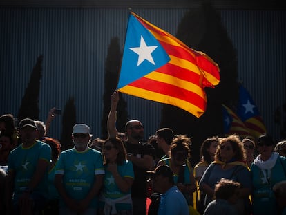 Una manifestación de la Diada en Barcelona el 11 de septiembre de 2019.