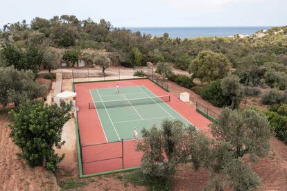 Pista de tenis del hotel Son Bunyola, en Mallorca.