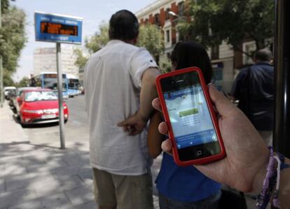 La aplicación Rapibús informa de los tiempos de llegada de los autbuses de la EMT.