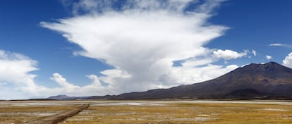 13 de enero de 2014. Zona entre las localidades de Uyuni en Bolivia y Calama en Chile, durante una etapa del rally Dakar 2014.