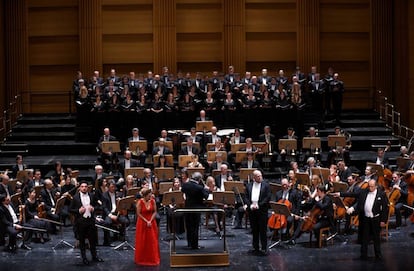 Un momento de la representación de 'Luisa Miller' en el Teatro Real, ayer sábado.