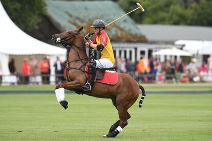 El príncipe Harry durante un partido de polo en Cirencester Park , el 15 de julio de 2017.