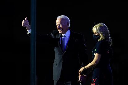 El presidente electo, Joe Biden, junto a su esposa, Jill Biden.