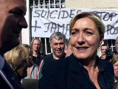 Marine Le Pen, l&iacute;der del Frente Nacional, hoy en campa&ntilde;a. 