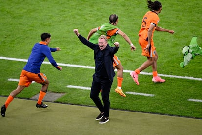 Koeman celebra el triunfo de Países Bajos ante Turquía (2-1) en los cuartos de final de la Eurocopa 2024.