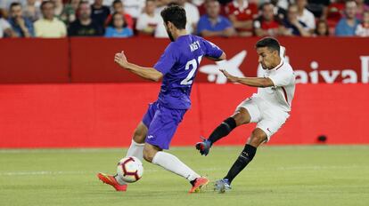 Navas anota su gol ante el Ujpest.